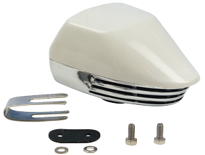Allpa Chromed Brass Electro-Magnetic Boat Horn With Plastic Cover (White), Single Tone, L=155mm, 12v - 000500 72dpi - 9000500