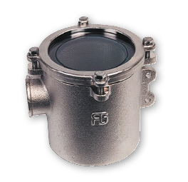 Allpa Nickel Plated Bronze Cooling Water Strainer (Robust) With Stainless Steel 316 Strainer, 3", H=276mm, 58400l/H - 001164 jkl 2 - 9001164L