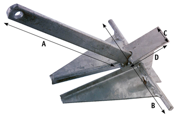 Allpa Galvanized Steel Plate Anchor Type 'Danforth', 12kg - 010120 l 72dpi - 9010120