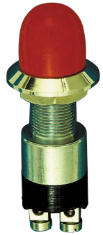 Allpa Chromed-Brass Push Button Switch, 30a, Bore Ø14mm, With Black Button (Watertight) - 014848 n 72dpi - 9014848/N