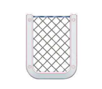 Allpa Plastic Storage Bin, White, With Black Elastic Net, Dim. 126x98mm - 015290 72dpi - 9015290