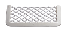 Allpa Plastic Storage Bin, White, With White Elastic Net, Dim. 180x365mm - 015295 72dpi - 9015295