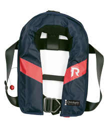 Regatta Automatic Life Jacket Model "Childsafe 120n" 18-40kg, Navy With Red Striping - 031970 72dpi - 9031970