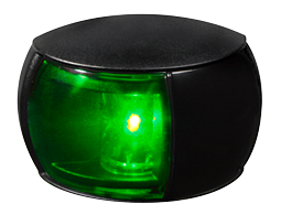 Hella Naviled Star Board Light, 9-33v, 112,5°, Bsh-2nm, Black Housing With Green Lens - 041354 72dpi - 9041354