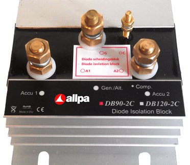 Allpa Diode Block Model 'Db-70-2c', Max. Charge Current 50a, Max. Alternator Current 70a, 2 Batteries - 056170 72dpi - 9056170