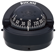 Ritchie Compass Model 'Explorer S-53', 12v, Binnacle Mount Compass, Dial Ø69,9mm/5°, Black - 067033 72dpi - 9067033