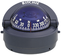 Ritchie Compass Model 'Explorer S-53g', 12v, Binnacle Mount Compass, Dial Ø69,9mm/5°, Grey - 067034 72dpi - 9067034