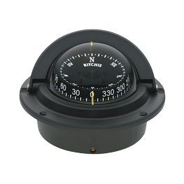 Ritchie Compass Model 'Voyager F-83' 12v, Flush Mount Compass, Dial Ø76,2mm/5°, Black (Wheel Mark) - 067056 72dpi - 9067056