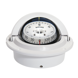 Ritchie Compass Model 'Voyager F-83w', 12v, Flush Mount Compass, Dial Ø76,2mm/5°, White - 067057 72dpi - 9067057