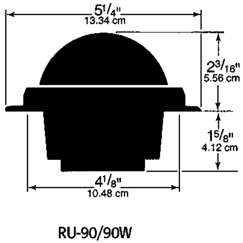 Ritchie Compass Model 'Voyager Ru-90', Flush Mount Compass, Dial Ø76,2mm/5°, Black - 067058 01 72dpi - 9067058