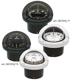 Ritchie Compass Model 'Helmsman', Hf-743w, 12v, Flush Mount Compass, Dial Ø95mm/5°, White - 067076 - 9067079
