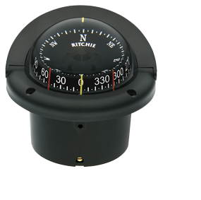Ritchie Compass Model 'Helmsman', Hf-743, 12v, Flush Mount Compass, Dial Ø95mm/5°, Black - 067078 72dpi - 9067078