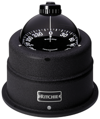 Ritchie Compass 'Globemaster C-453', 12/24/32v, Binnacle Mount, Dial Ø127mm/2 Of 5°, Chrome - 067302 72dpi - 9067302