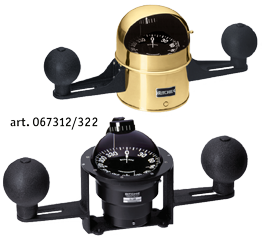 Ritchie Compass 'Globemaster D-5-S-C', 12/24/32v, Binnacle Mount, Dial Ø127mm/2 Of 5°, Chrome - 067312 - 9067311