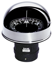 Ritchie Compass 'Globemaster Fd-600-X', 12/24/32v, Flush Mount, Ø152,4mm/2 Of 5°, Brass (Power) - 067382 72dpi - 9067382