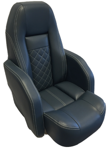 Allpa Boat Chair Model Race Pro "Flip-Up", Anthracite With White Stitching - 069237 - 9069238