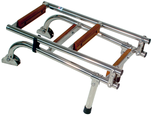 Allpa Stainless Steel Bathing Ladder, 1+2-Steps With Teak Wooden Steps, Dims. Unfolded 200x600mm, Tube Ø22mm - 069810 72dpi - 9069810