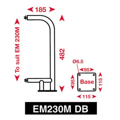 Allpa Echomax 230m-Db Stainless Steel Deck Bracket For Em230-Midi - 070612 72dpi - 9070612
