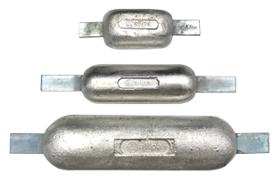Allpa Zinc Anode For Welding, 150x90x250x40mm (3,00kg) - 077405 1 1 1 1 - 9077445
