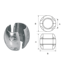 Zinc anoden for propeller shaft, spherical