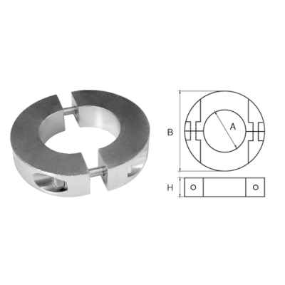 Allpa Aluminum Anode For Shaft Ø20mm, Ring Shaped/Thin - 077619 1 11 - 9077319