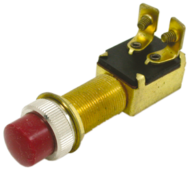 Allpa Push Button 12v, 2-Positions, A=28mm, B=14mm, C=18mm, With Red Button, Max. 20a - 078636 72dpi - 9078636