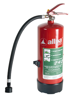 Allpa Ecocold Spray Foam Extuinguisher 6l, Ø160mm, H=415mm (560mm Incl. Handle) (Fire Class A+B+F) - 082107 72dpi - 9082107