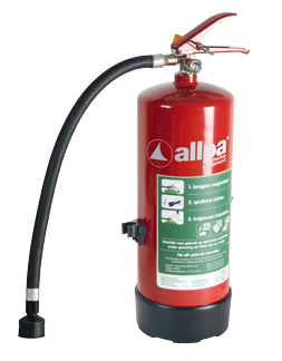 Allpa Ecocold Spray Foam Extuinguisher 6l, Ø160mm, H=415mm (560mm Incl. Handle) (Fire Class A+B+F) - 082107 72dpi - 9082107