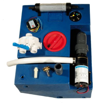 Allpa Polyethylene Blue Waste Water Tank Kit With Macerator Pump 12v, 50l, 550x430x290mm - 184550 72dpi - 184550