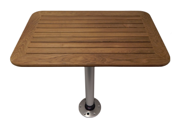 Allpa Table Teak 370x600x25mm Set With Pedestal (H=686mm) And Base - 369091 - 369091