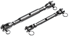 Allpa Stainless Steel Tubular Turnbuckle With Fork, Stay Ø4mm (Breaking Load 2200kg) - 375100 72dpi - 375100