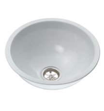 allpa stainless steel sinks, round, with white expoxy coating
