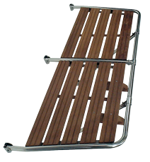 Allpa Stainless Steel Transom Platform With Teak Wood, 1260x550mm, 2x Outrigger, Tube Ø25mm - 494050 72dpi - 494050