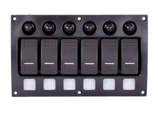 Sierra Plastic Circuit Panel 12-24v, Ip66, 6-Position, Led-Indicators & Automatic Fuses - 64sp21010 72dpi - 64SP21010