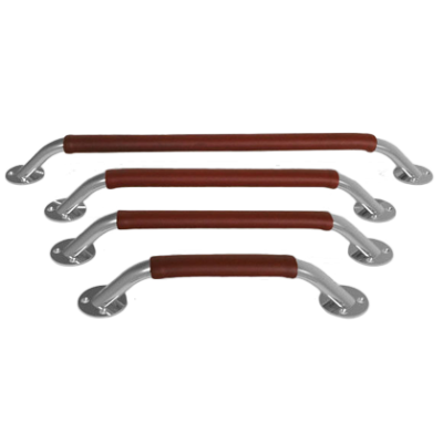 Allpa Stainless Steel Grab Rail With Leather Cover, Ø24x20mm (Oval), H=73mm, L=280mm - 73106859 1 - 73106859