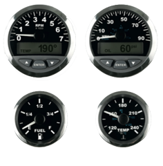 Allpa Matrix/Smartcraft Tacho Meter With Lcd, 7000 Rpm, 3", Black With Ss Bezel - 781014sdfe 72dpi - 781014SDFE