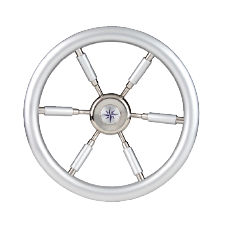 Allpa 6-Spoke Wheel 'Leader Silver' Stainless Steel With Silver-Look, Ø370mm, Depth 100mm - 9062137 - 9062137