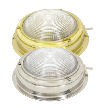 Allpa Stainless Steel Dome Light With Ribbed Lens, 12v/8w, A=110mm, B=70mm, With Ventilation & Switch - Gp 078361 72dpi - 9078361
