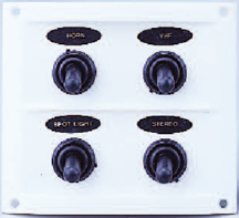 Allpa Plastic Circuit Panel, 12v, 110x95mm, 4-Position, 15a Fuses, With Label Set, White - L0674044 72dpi - L0674044