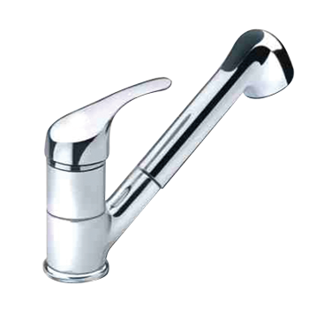 Allpa Chromed Plated 1-Handle Mixer Tap With Extractable Hand Shower, Connection 3/8", 195x125x148mm, Hose Length=1.17m - N0102251 new72dpi - N0102251