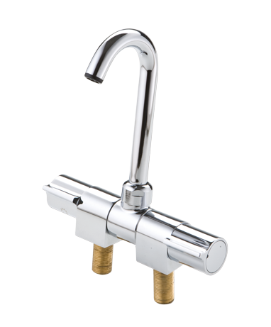 Allpa Chromed Plated 2-Control Mixer Tap, Collapsible, Ø14mm Swivel, Connection 3/8", A=60mm, B=140mm, C=180mm, D=155mm, E=60mm - N0103110 01 72dpi - N0103110