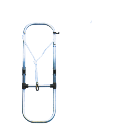Allpa Aluminum Foldable Bathing Ladder For Inflatable Boats, 3-Steps, Dims. Unfolded 300x930mm, Tube Ø25mm - S1130003 72dpi - S1130003