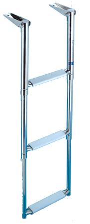 Allpa Stainless Steel Telescopic Bathing Ladder For Mounting On A Transom Platform, 3-Steps - S3101003 01 72dpi - S3101003