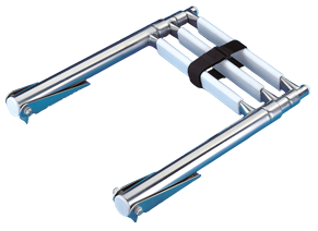 Allpa Stainless Steel Telescopic Bathing Ladder For Mounting On A Transom Platform, 3-Steps - S3101003 72dpi - S3101003