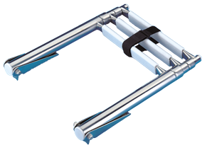 Allpa Stainless Steel Telescopic Bathing Ladder For Mounting On A Transom Platform, 3-Steps - S3101003 72dpi - S3101003