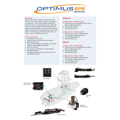 Seastar Set Optimus Eps Outboard For 1 Engine & 1 Station - Setepspag46 - SETEPS01