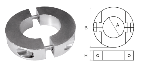 Aluminum Anode For Shaft Ø25mm, Ring Shaped/Thin