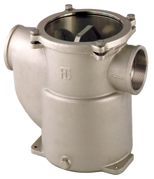 Nickel Plated Bronze Cooling Water Strainer (Robust) With Stainless Steel 316 Strainer, 1", H=151mm, 5700l/H - 001162e 72dpi - 9001162E