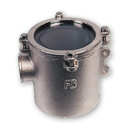 Nickel Plated Bronze Cooling Water Strainer (Robust) With Stainless Steel 316 Strainer, 3", H=276mm, 58400l/H - 001164 jkl 2 - 9001164L