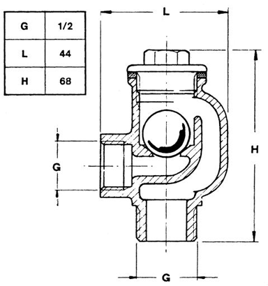Chromed Brass Air Vent Kit With Epdm Rubber Floating Check Ball, Hose Connection &Oslash;20mm - 001250 20 01 72dpi - 9001250/20